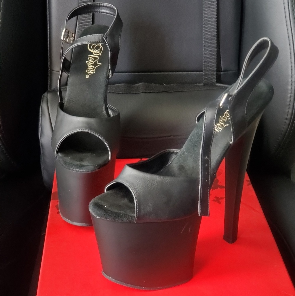 Pleaser platform strappy heels Taboo 709 in black